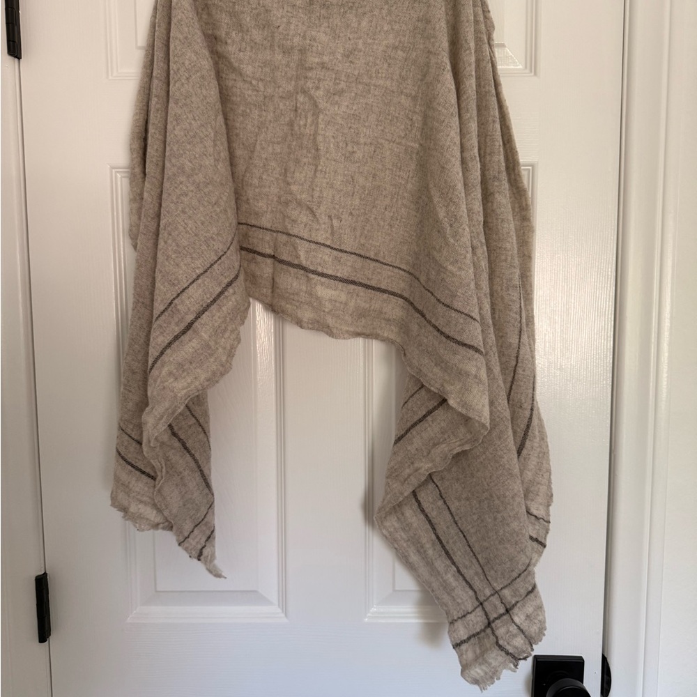 Aqua Beige and Gray Scarf